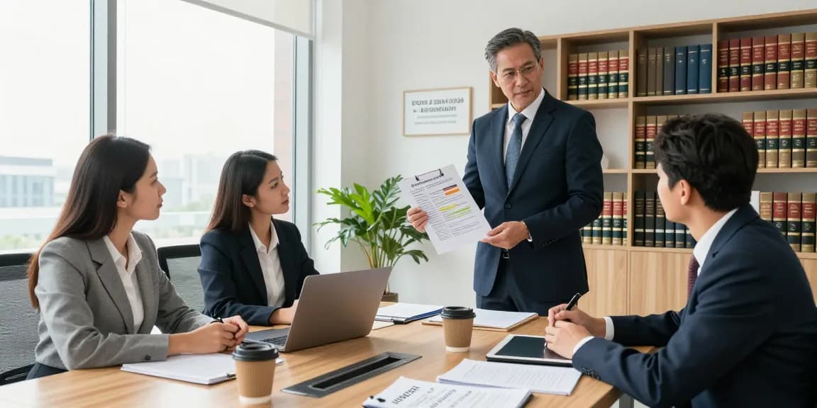 Law firm team discussing legal strategies, why not try these out for effective case management.