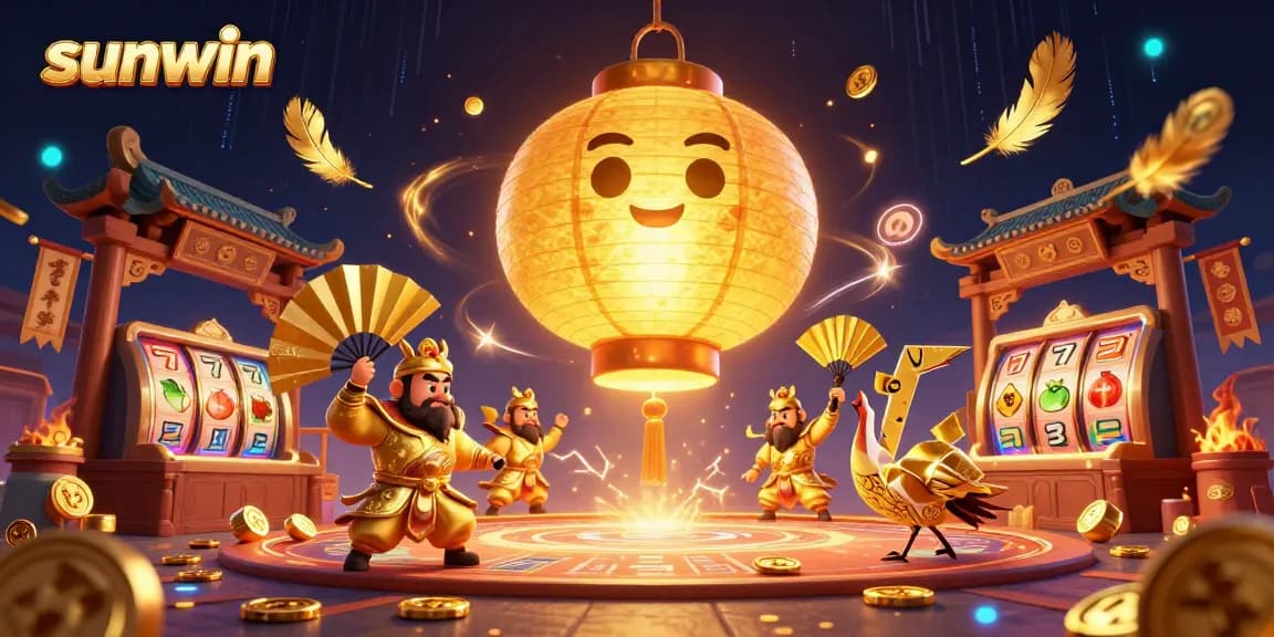 Experience the excitement of sunwin with vibrant gaming action in a dazzling 3D casino scene.