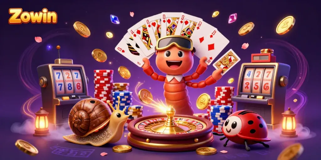 Experience high-stakes action at Zowin with lively characters and casino games.