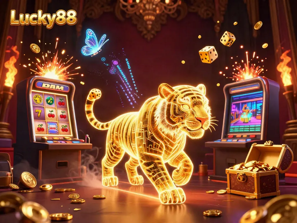 Experience thrilling jackpot moments at Lucky88 with vibrant gaming elements and an electrifying atmosphere.
