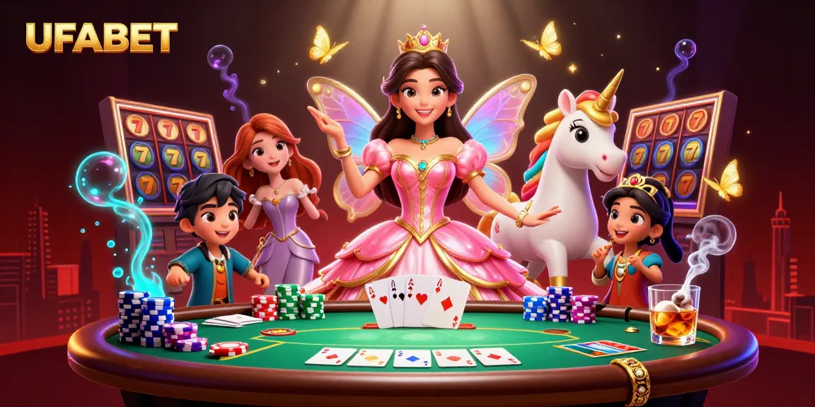Experience thrilling gameplay at UFABET with vibrant casino elements and glamorous characters.