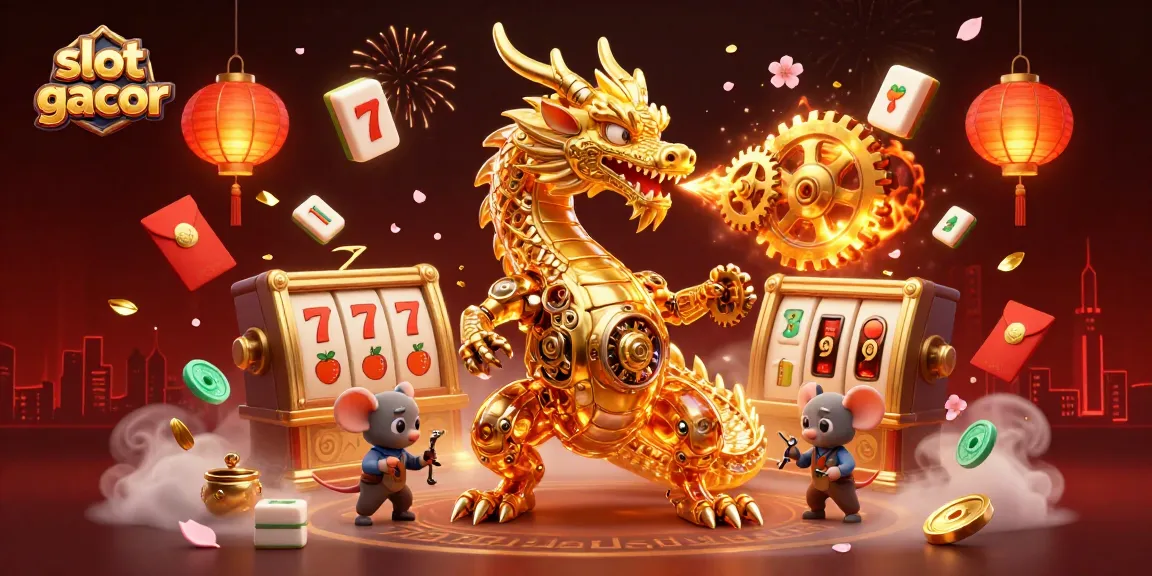 Experience thrilling gameplay with slot gacor featuring a golden dragon and dynamic casino elements.