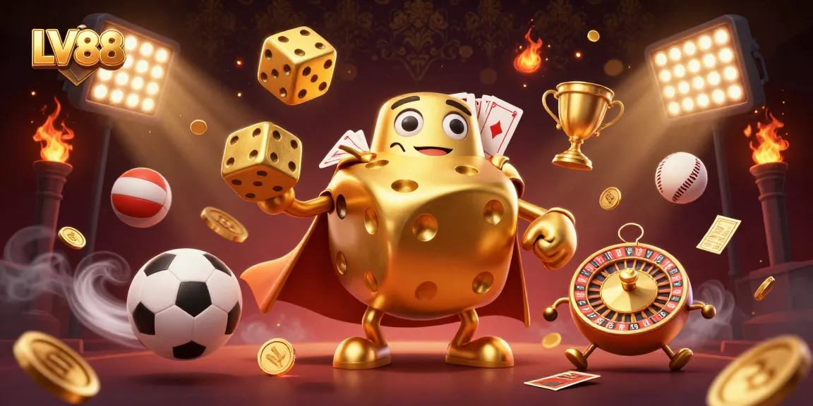 Experience the excitement of LV88 with vibrant casino elements and engaging characters in a thrilling scene.