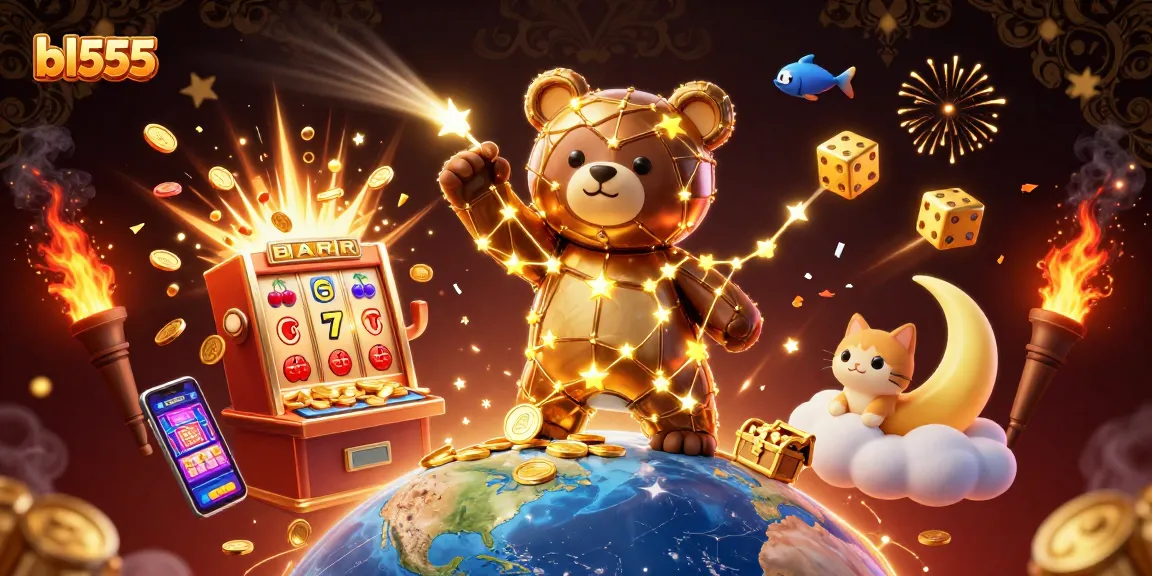 Win big with bl555 in this captivating casino scene bursting with gold and excitement.