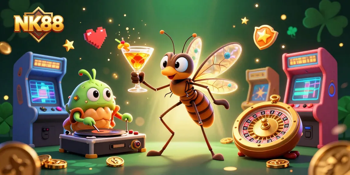 Win big at NK88 with a vibrant casino scene showcasing fun and exhilarating gaming elements.